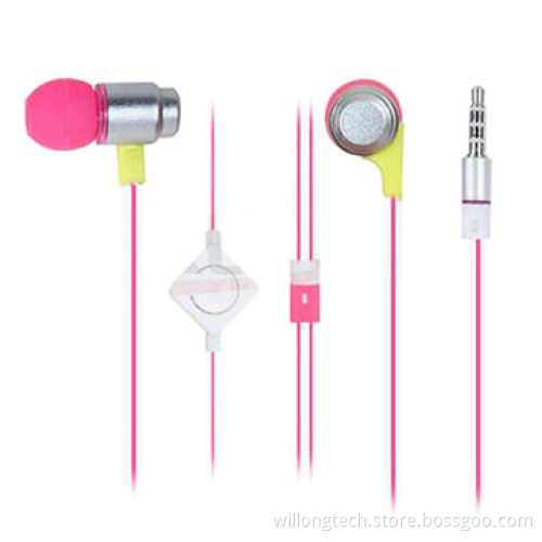 Colorful novelty noise-cancelling earphone with volume control for mobile phone